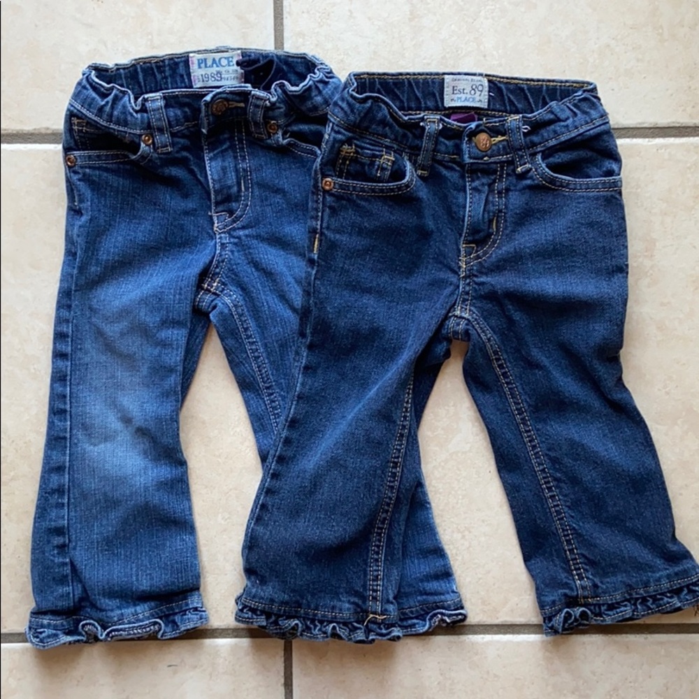 2 Pair The Children’s Place Ruffle Flare 24m Jeans